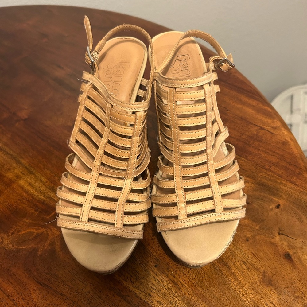 Franco Sarto Beige Strappy Sandals